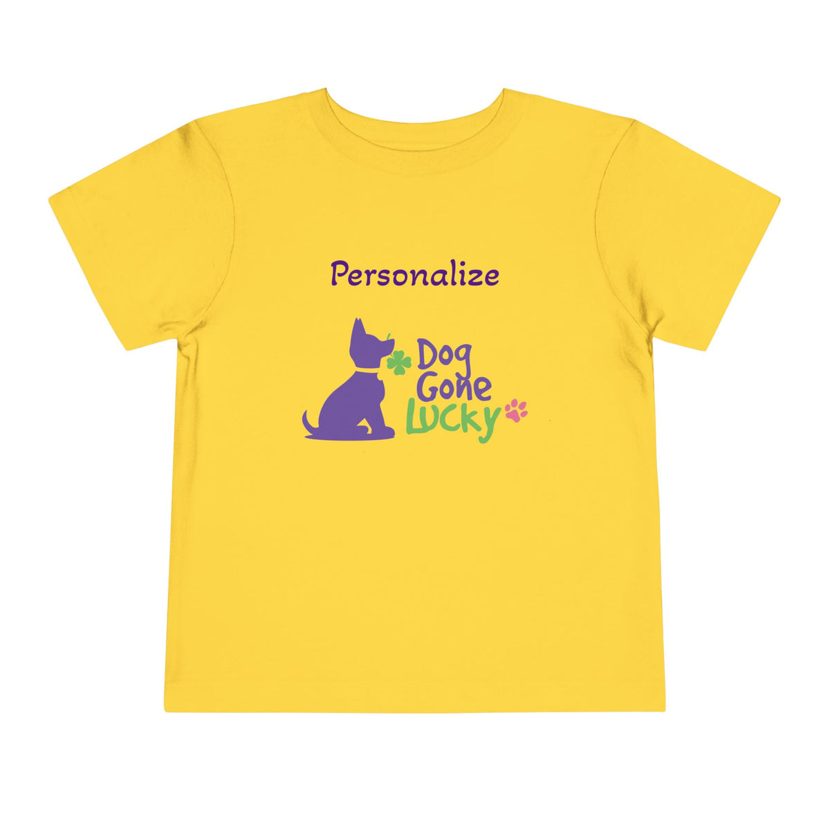 Doggone Lucky Personalized Toddler Tee - Printed Lucky Pup on Front