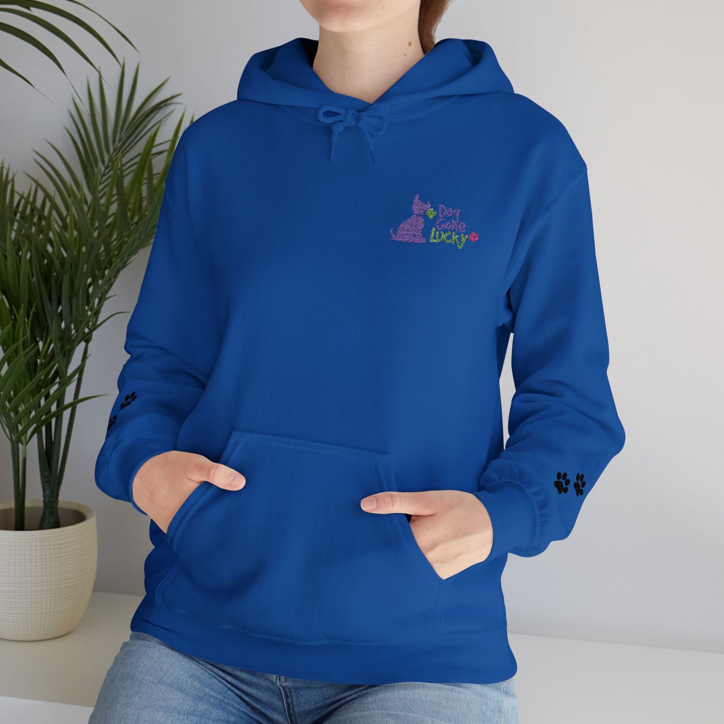 Doggone Lucky Adult Hoodie - Embroidered Lucky Pup on Chest