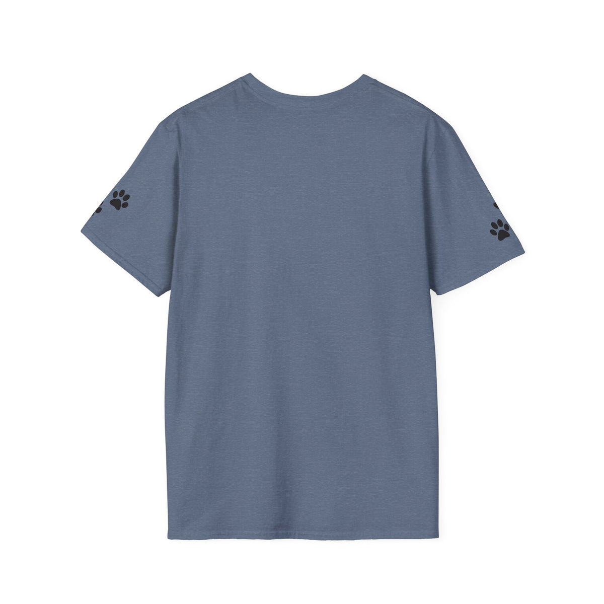 Doggone Lucky Adult Tee - Printed Lucky Pup on Front - Paw Prints on Sleeves