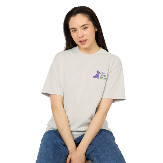 Doggone Lucky Embroidered Adult Faded Tee - Lucky Pup