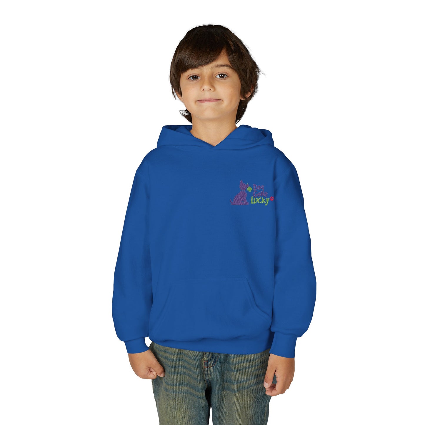 Doggone Lucky Embroidered Youth Hoodie