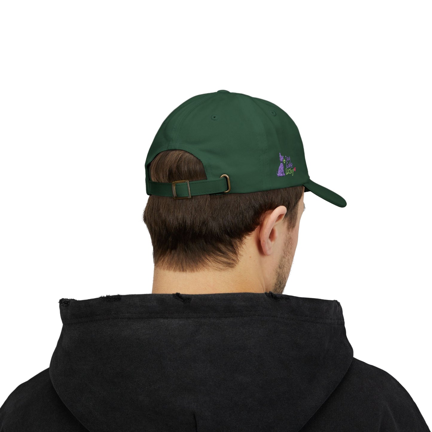 Doggone Lucky Dad Cap — Embroidered Purple Pup Baseball Hat