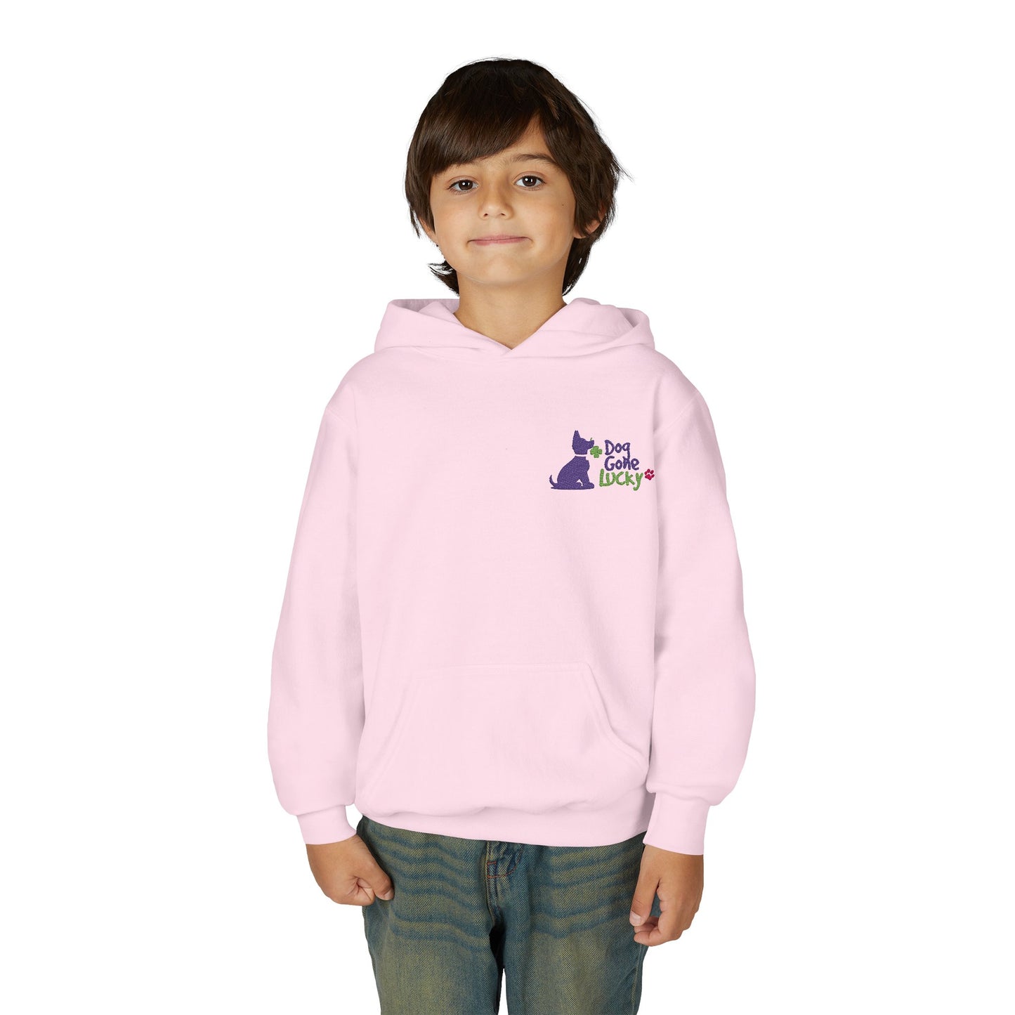Doggone Lucky Embroidered Youth Hoodie