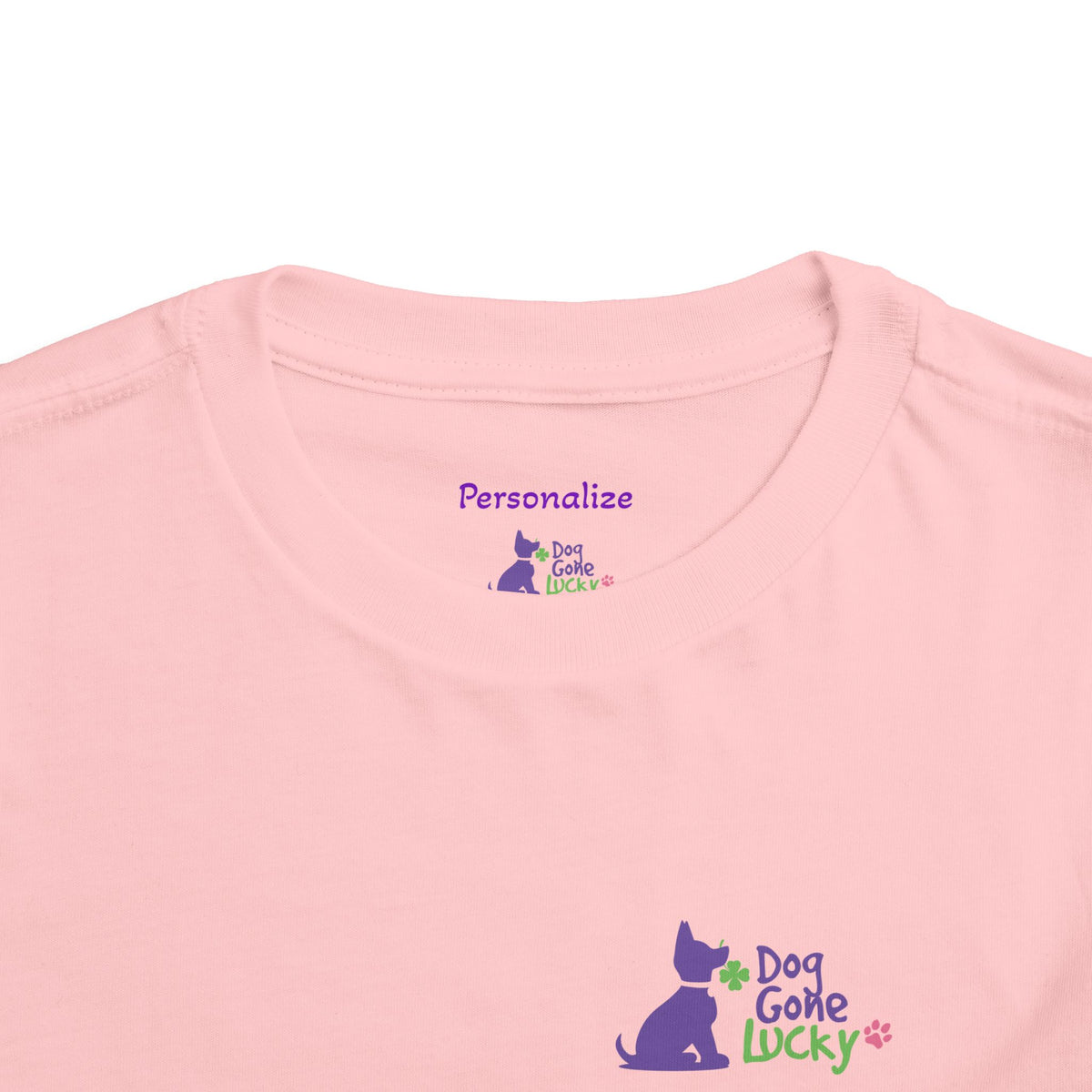 Doggone Lucky Personalized Toddler Tee - "Dog Gone Lucky" Cute Purple Pup St. Patrick's Day Shirt