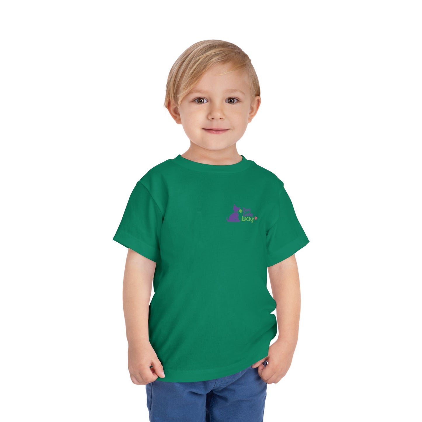 Doggone Personalized Neck Label Toddler Tee - Lucky Pup Graphic on Back and Front