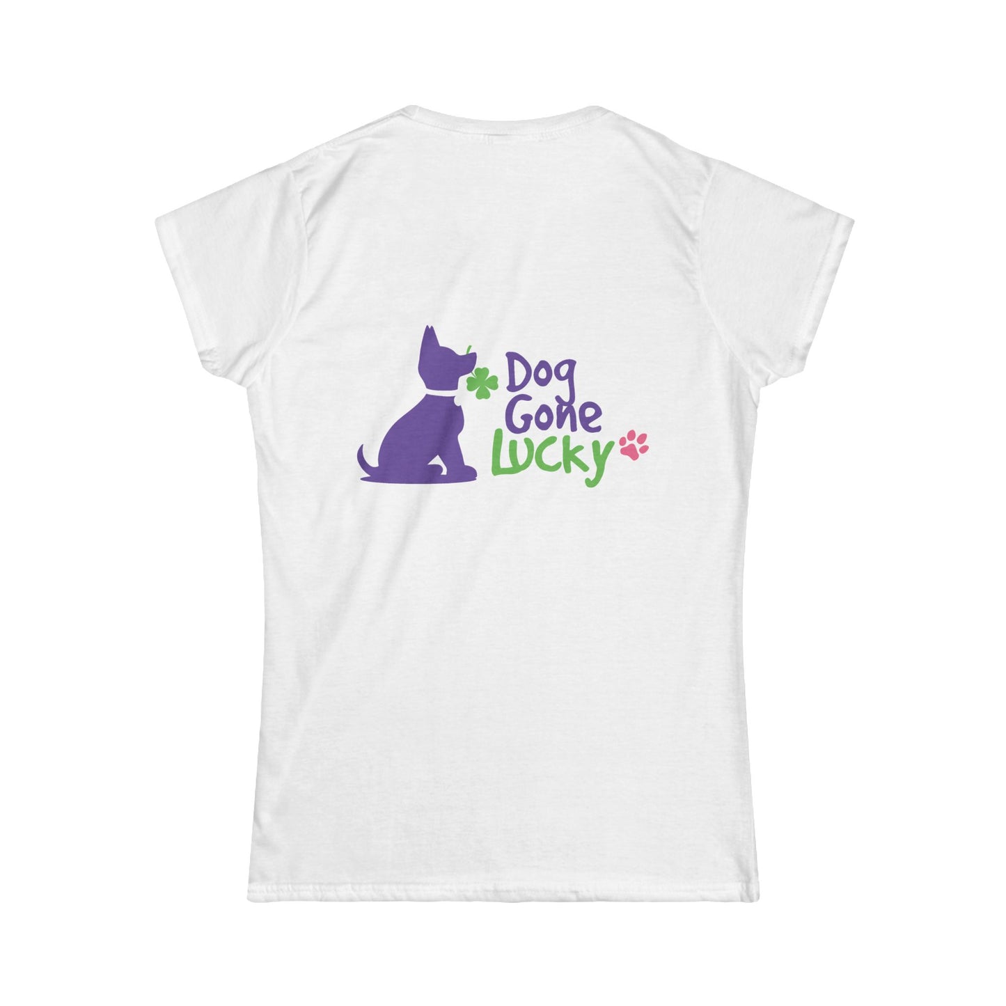 Doggone Lucky Personalized Women's Tee - Printed Lucky Pup on Back