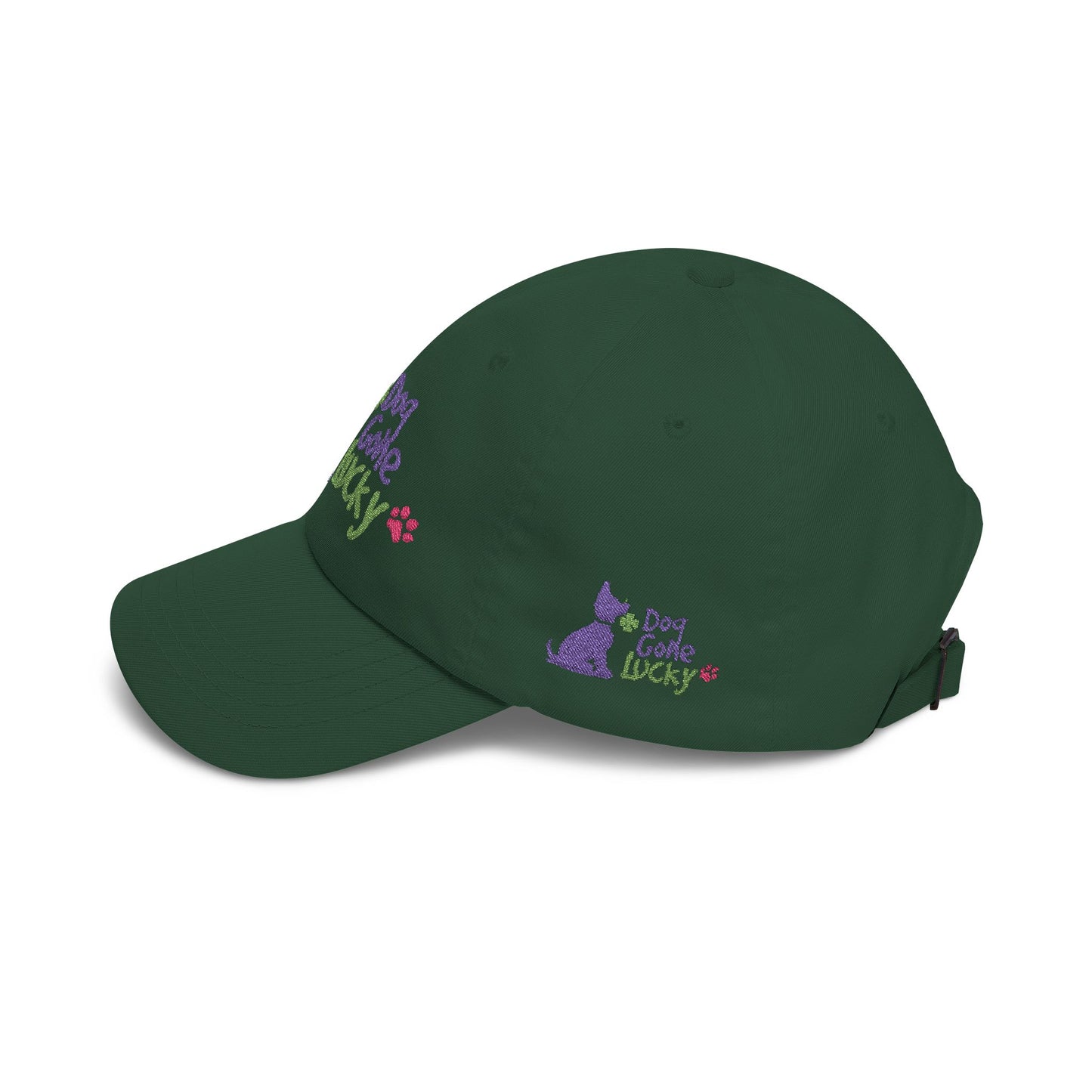 Doggone Lucky Dad Cap — Embroidered Purple Pup Baseball Hat