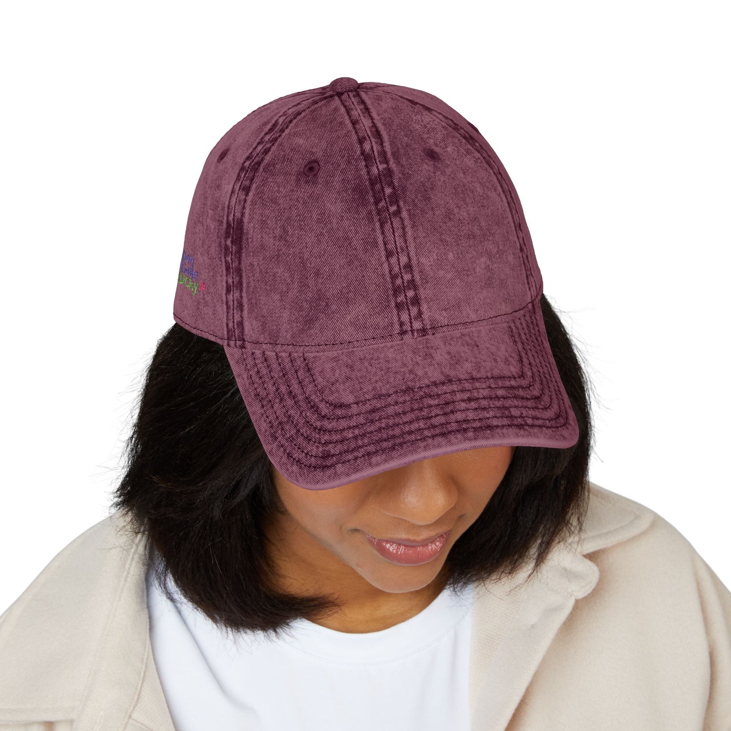 Embroidered 'Doggone Lucky' Vintage Cap