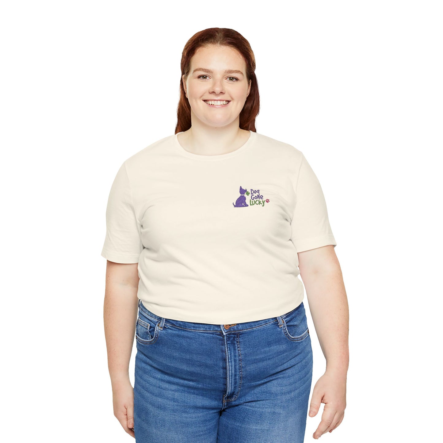 Doggone Lucky Embroidered Adult Tee