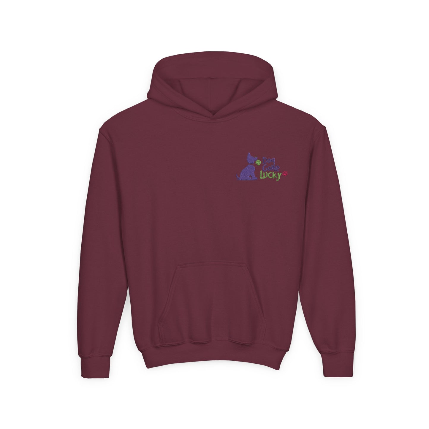 Doggone Lucky Embroidered Youth Hoodie