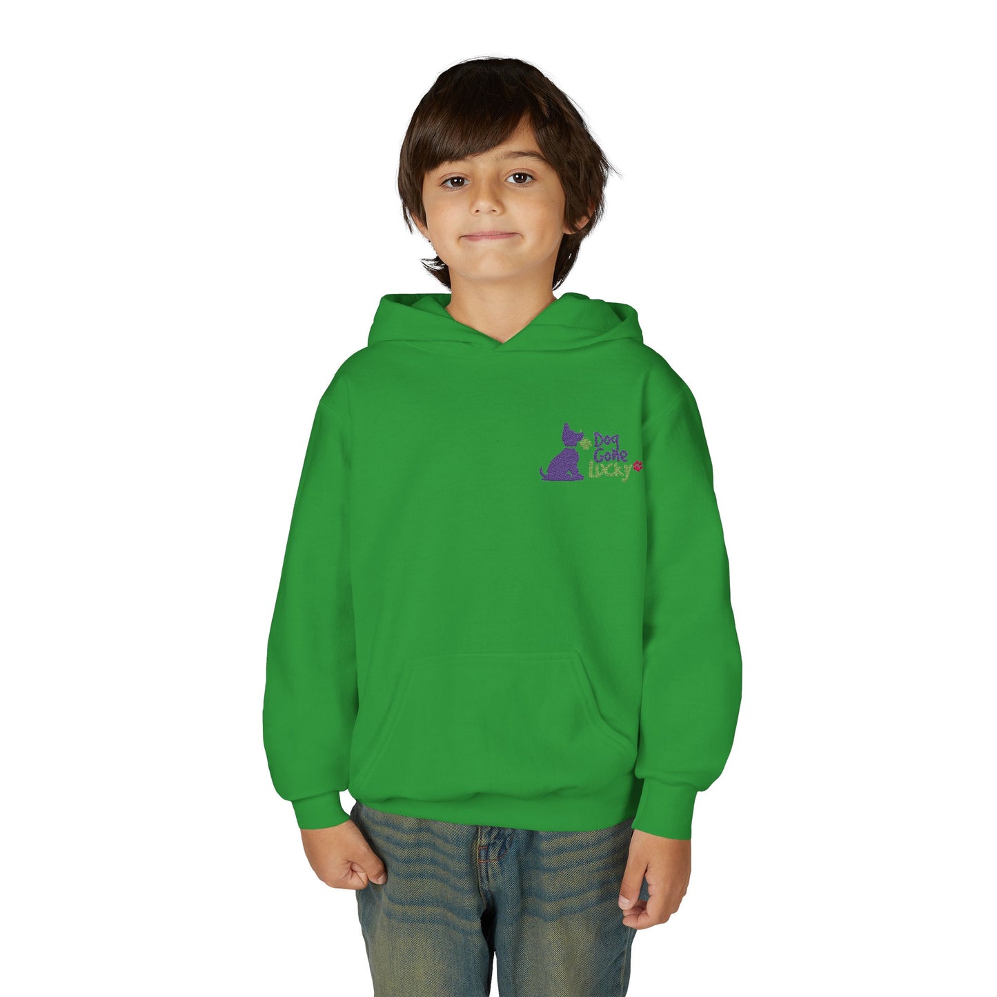 Doggone Lucky Embroidered Youth Hoodie
