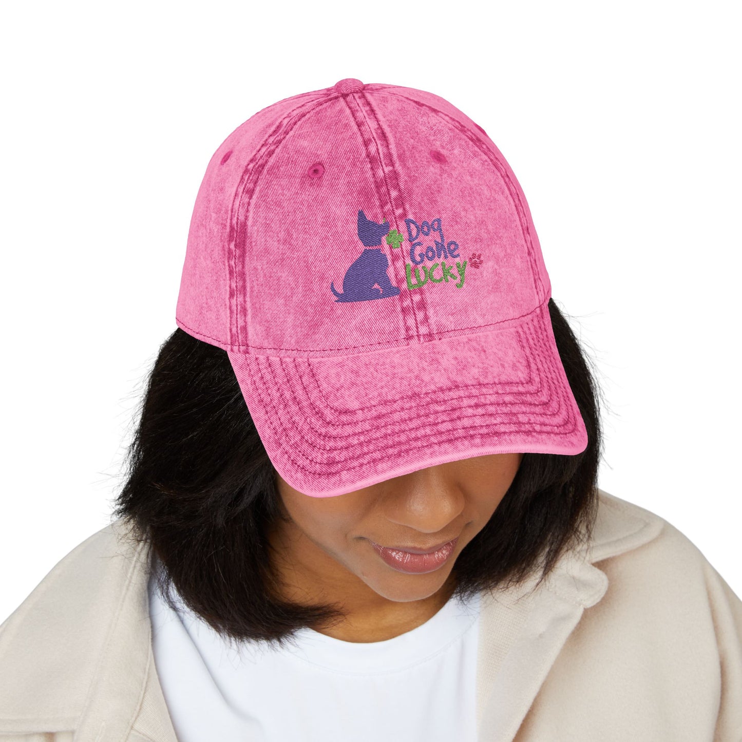 Doggone Lucky Personalized Embroidered Vintage Dog Loyalty Cap