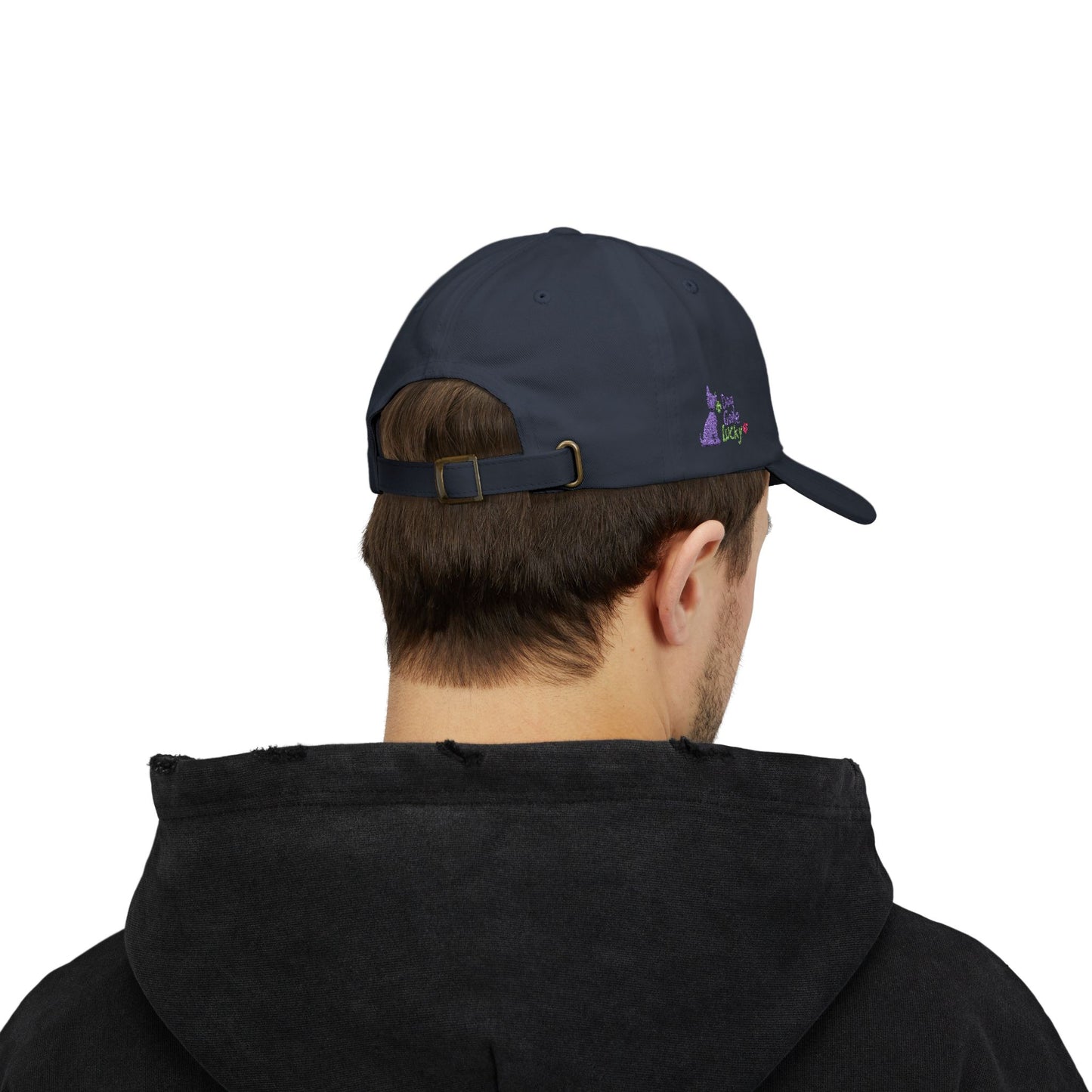 Doggone Lucky Dad Cap — Embroidered Purple Pup Baseball Hat
