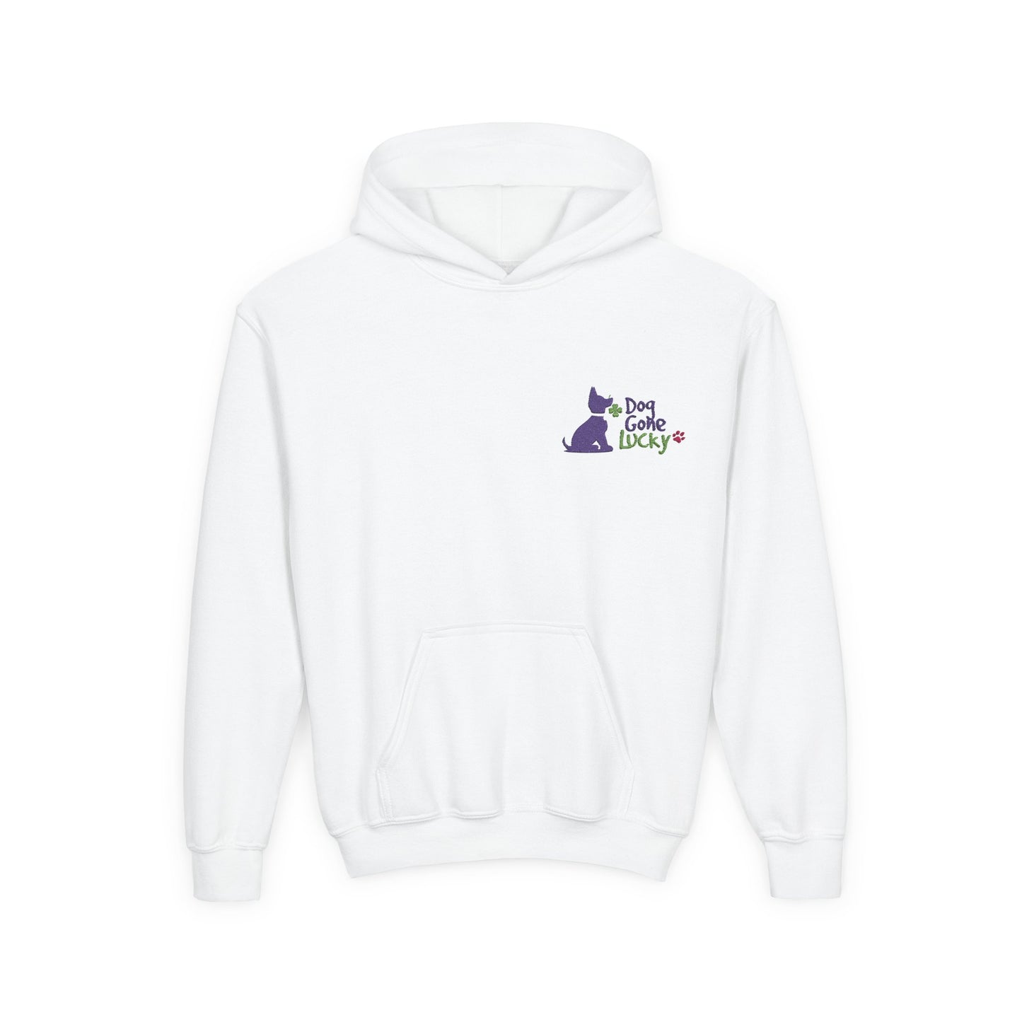 Doggone Lucky Embroidered Youth Hoodie
