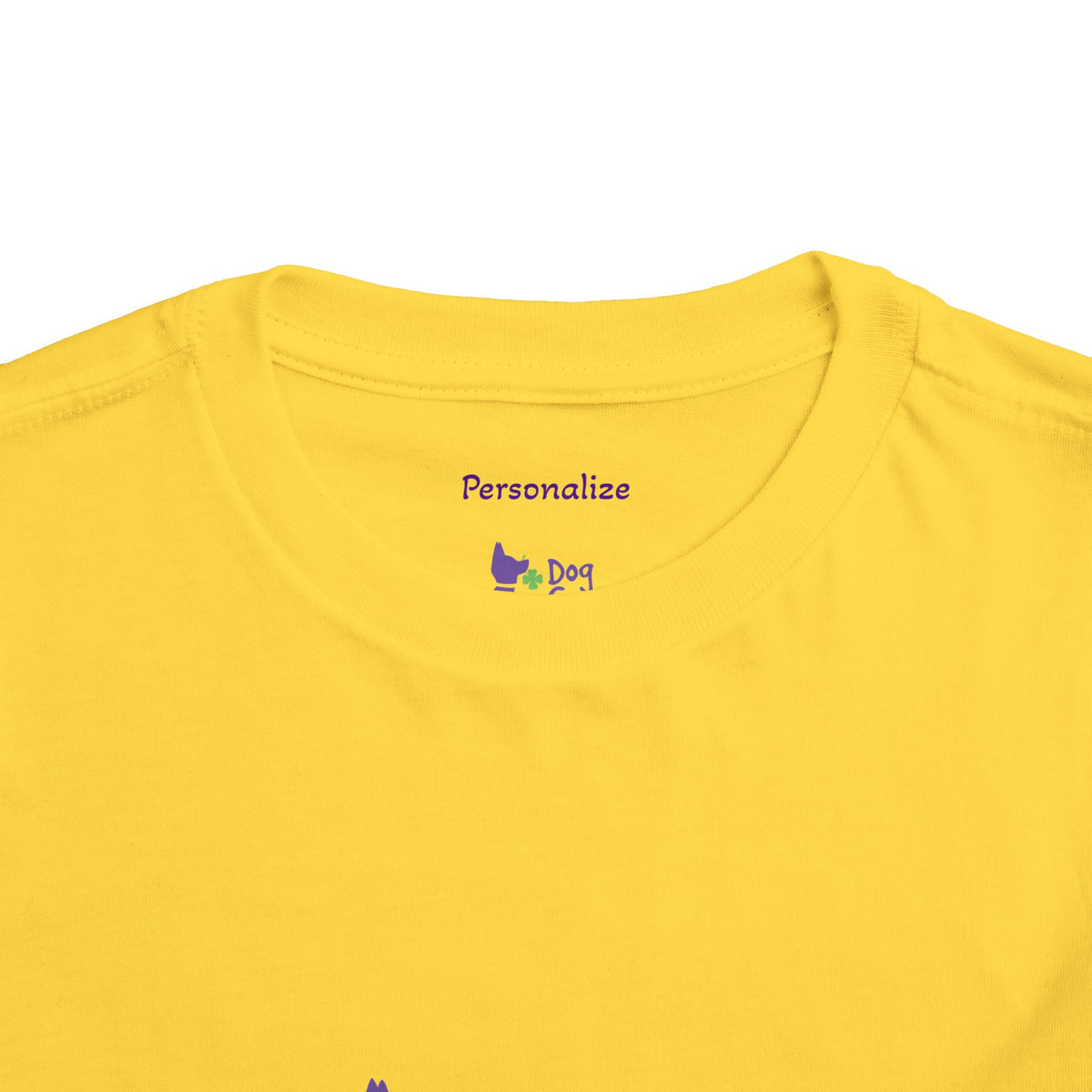 Doggone Lucky Personalized Neck Label Toddler Tee - Printed Lucky Pup on Front and Back