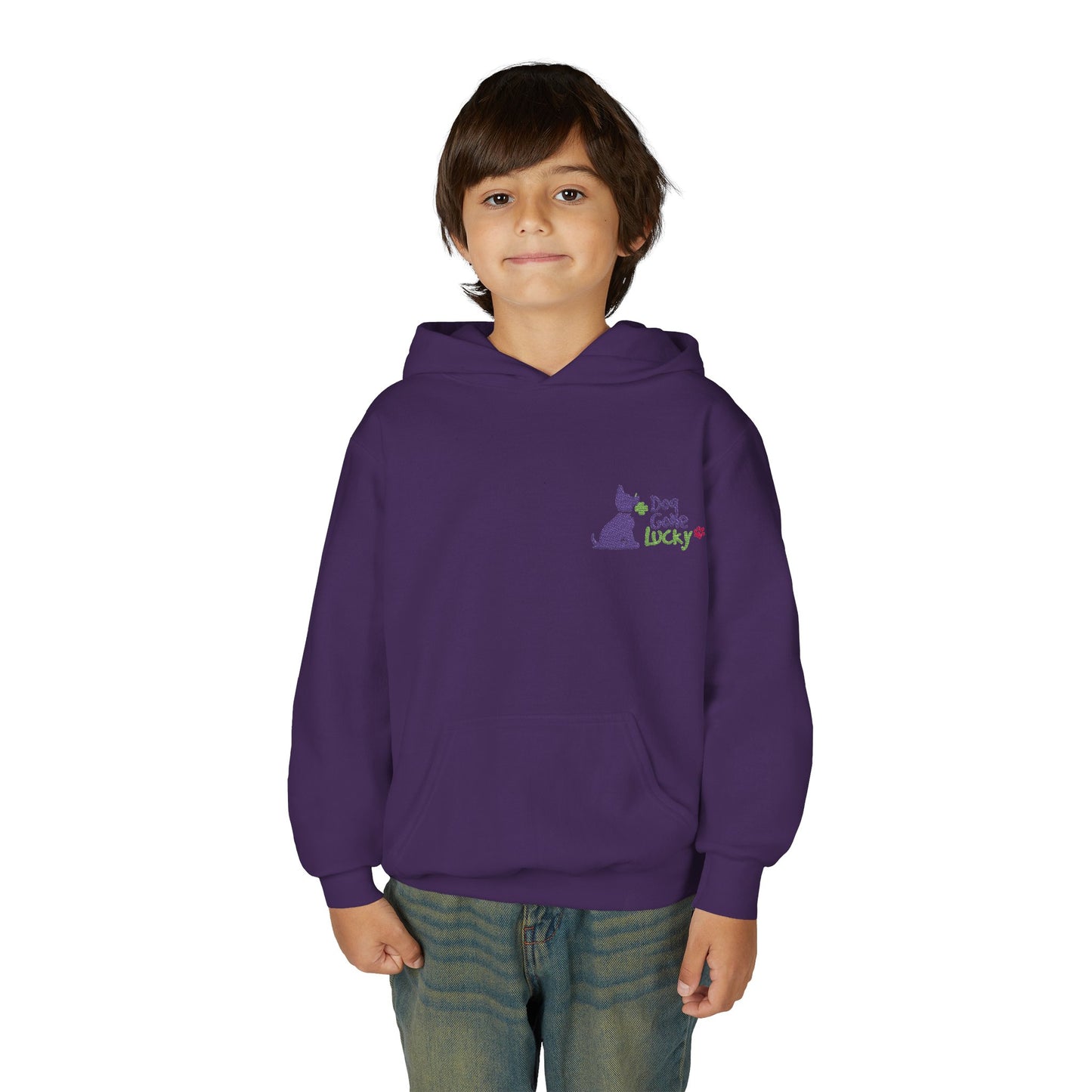 Doggone Lucky Embroidered Youth Hoodie