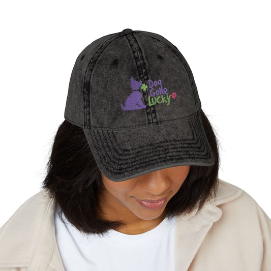 Doggone Lucky Personalized Embroidered Vintage Dog Loyalty Cap