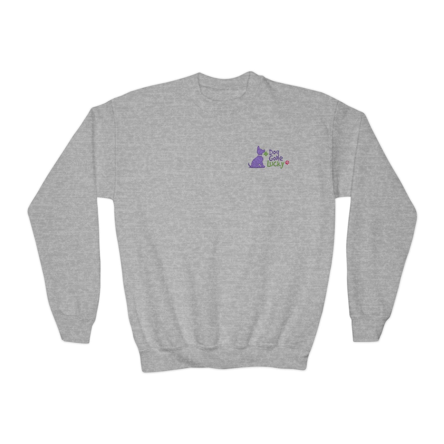 Doggone Lucky Youth Embroidered Crewneck Sweatshirt