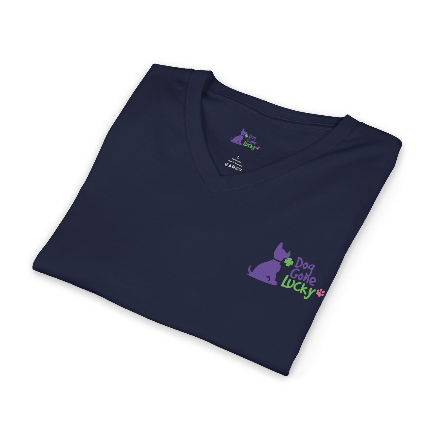 Doggone Lucky Jersey Short Sleeve V-Neck Tee