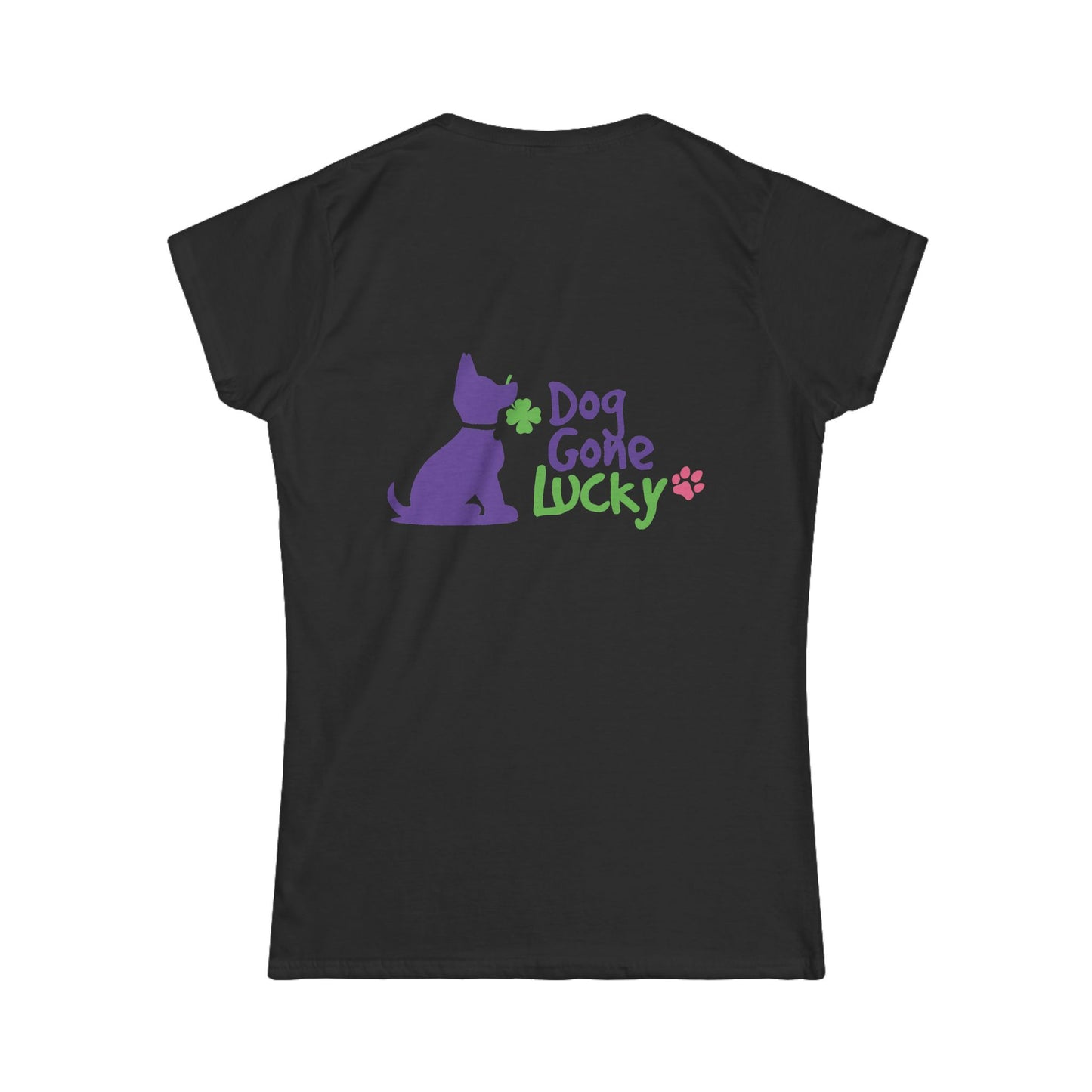 Doggone Lucky Personalized Women's Tee - Printed Lucky Pup on Back