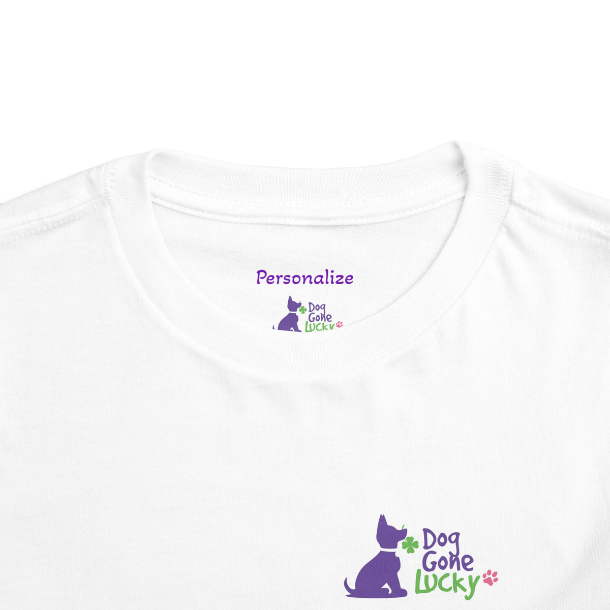 Doggone Lucky Personalized Toddler Tee - "Dog Gone Lucky" Cute Purple Pup St. Patrick's Day Shirt
