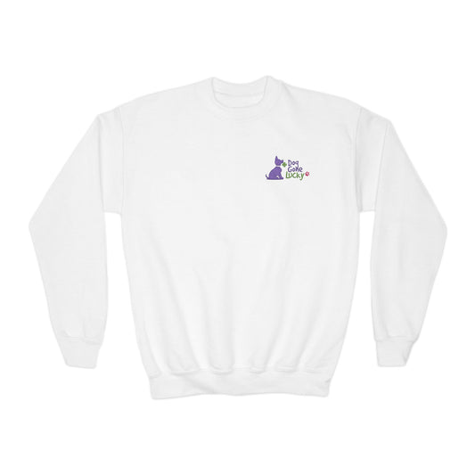 Doggone Lucky Youth Embroidered Crewneck Sweatshirt