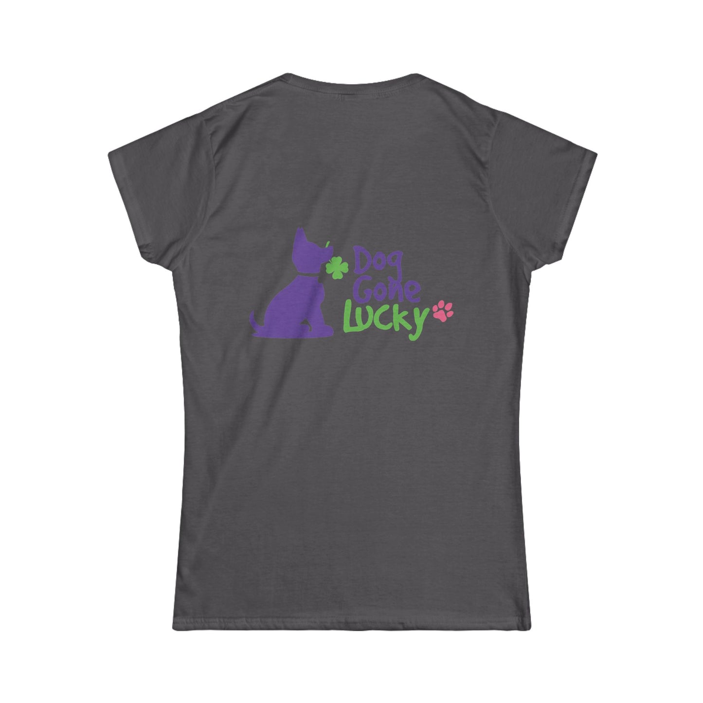 Doggone Lucky Personalized Women's Tee - Printed Lucky Pup on Back