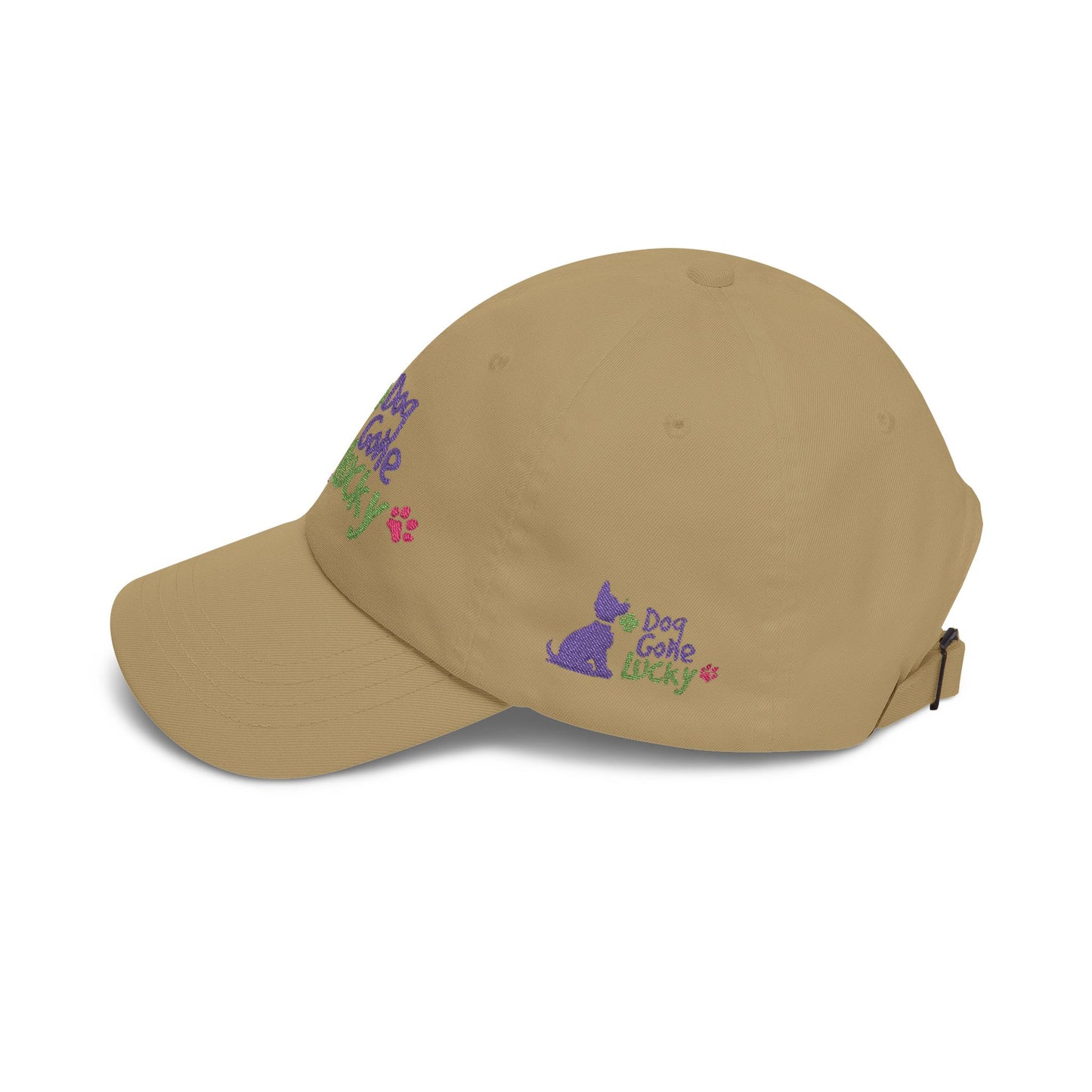 Doggone Lucky Dad Cap — Embroidered Purple Pup Baseball Hat