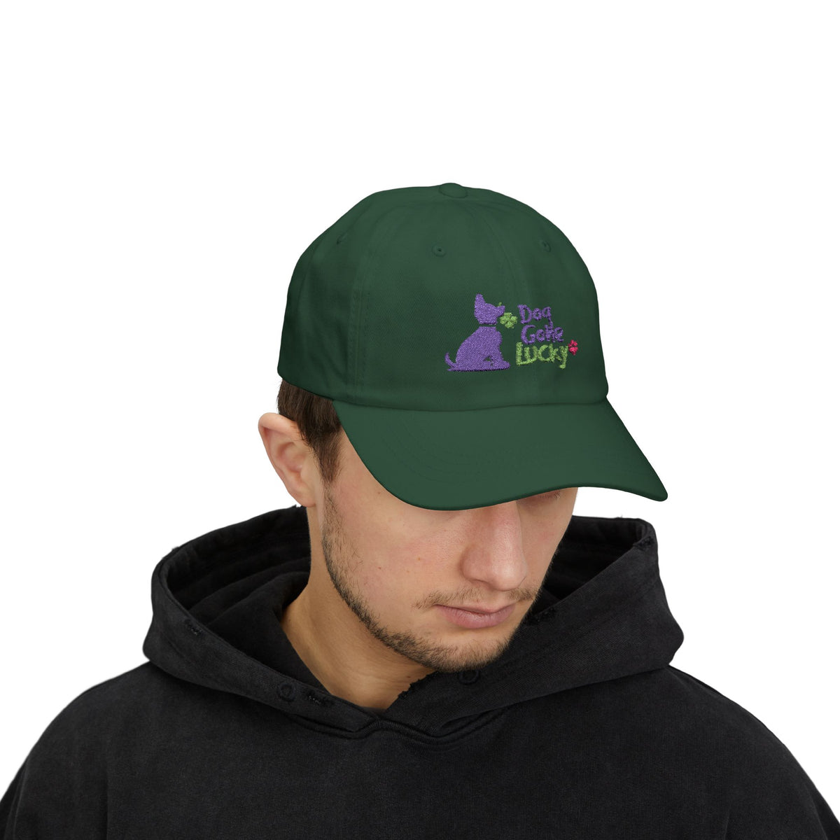 Doggone Lucky Embroidered Dad Cap