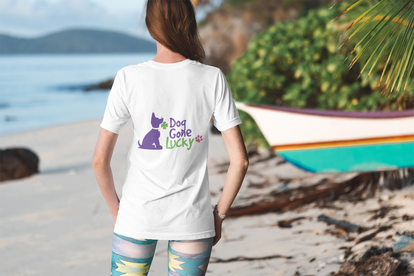 Doggone Lucky Jersey Short Sleeve V-Neck Tee