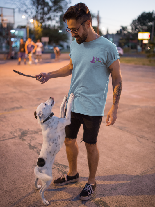 Doggone Lucky Adult Tee - Printed Lucky Pup on Chest