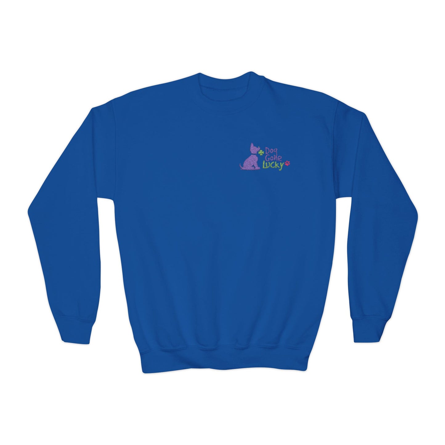 Doggone Lucky Embroidered Youth Crewneck Sweatshirt