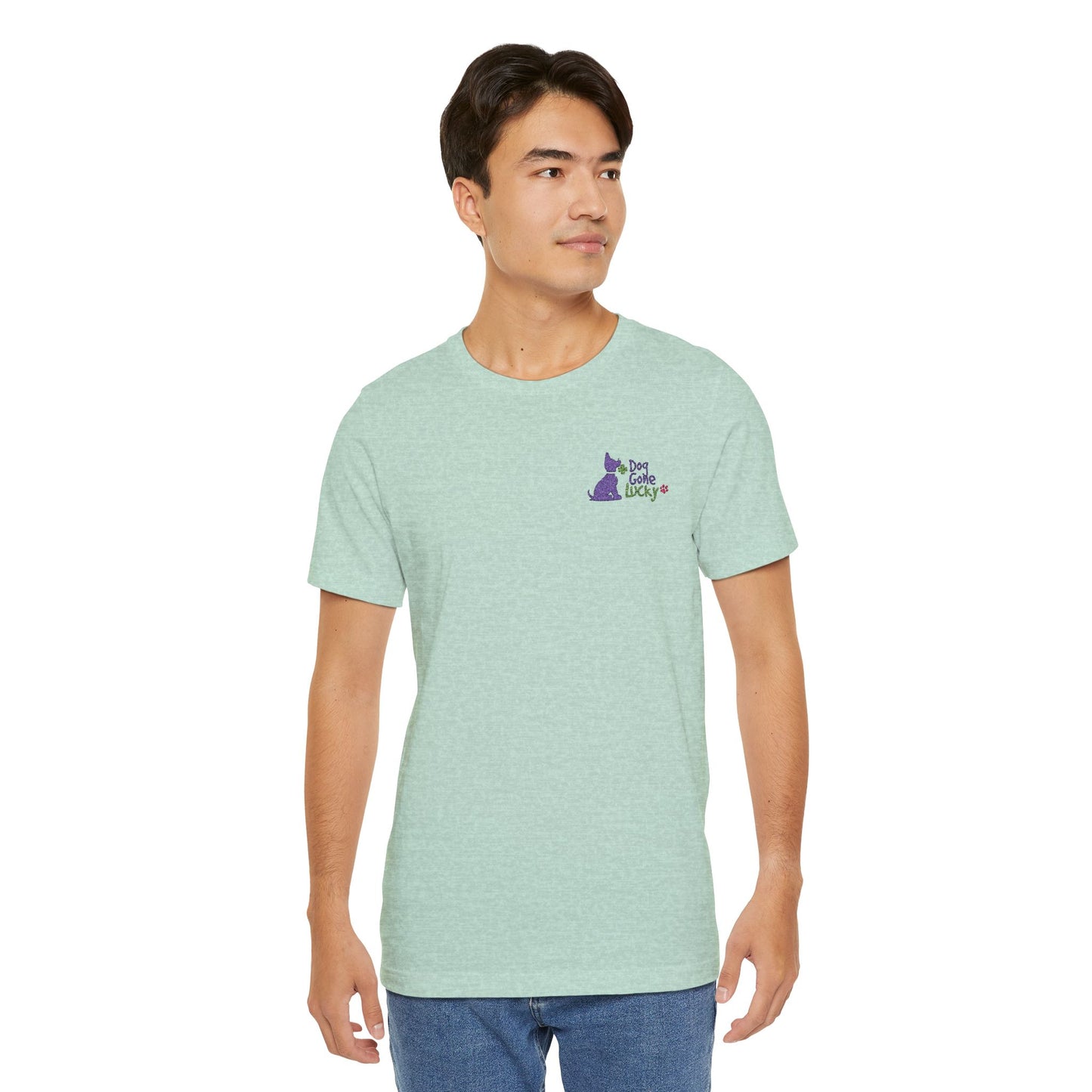 Doggone Lucky Embroidered Adult Tee