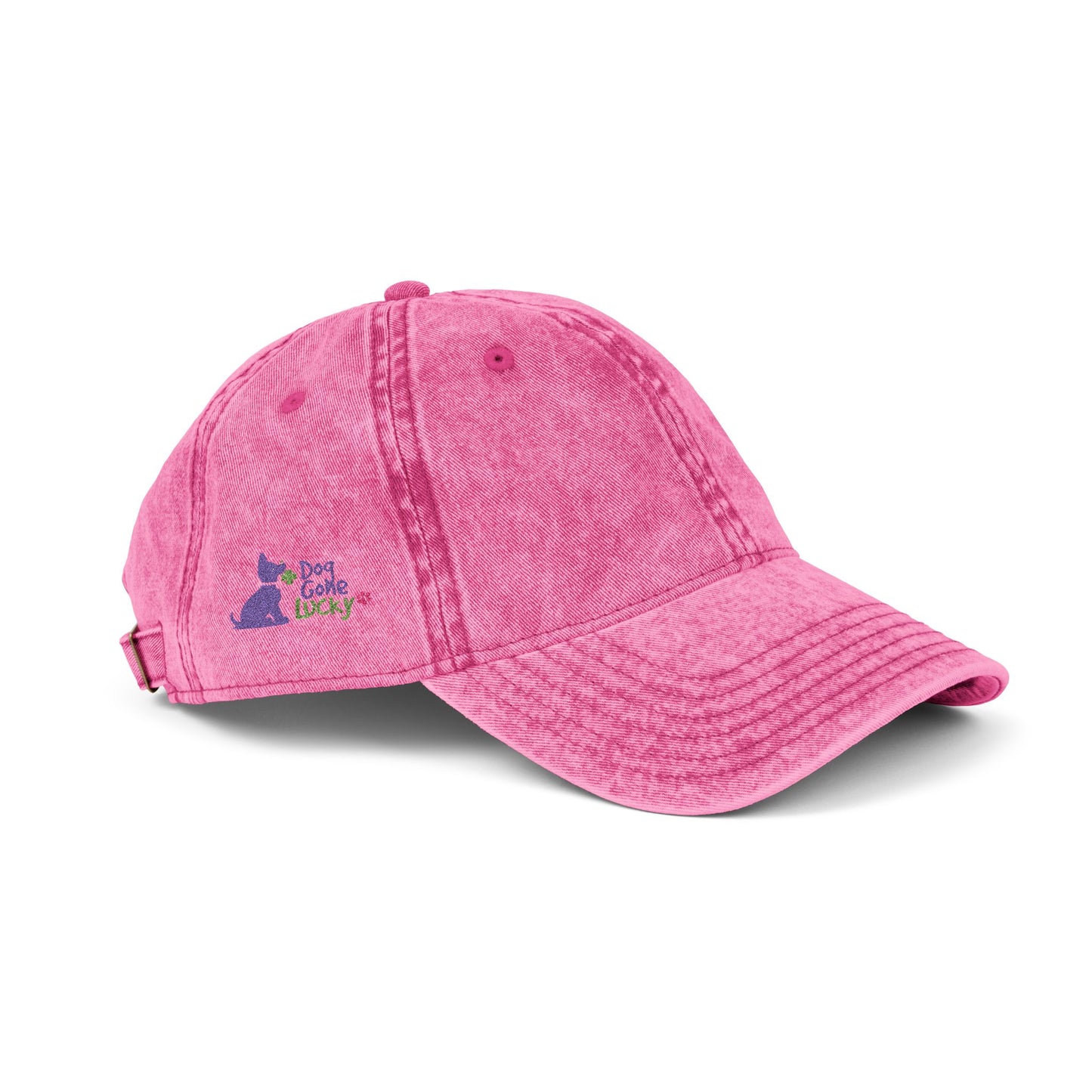 Embroidered 'Doggone Lucky' Vintage Cap