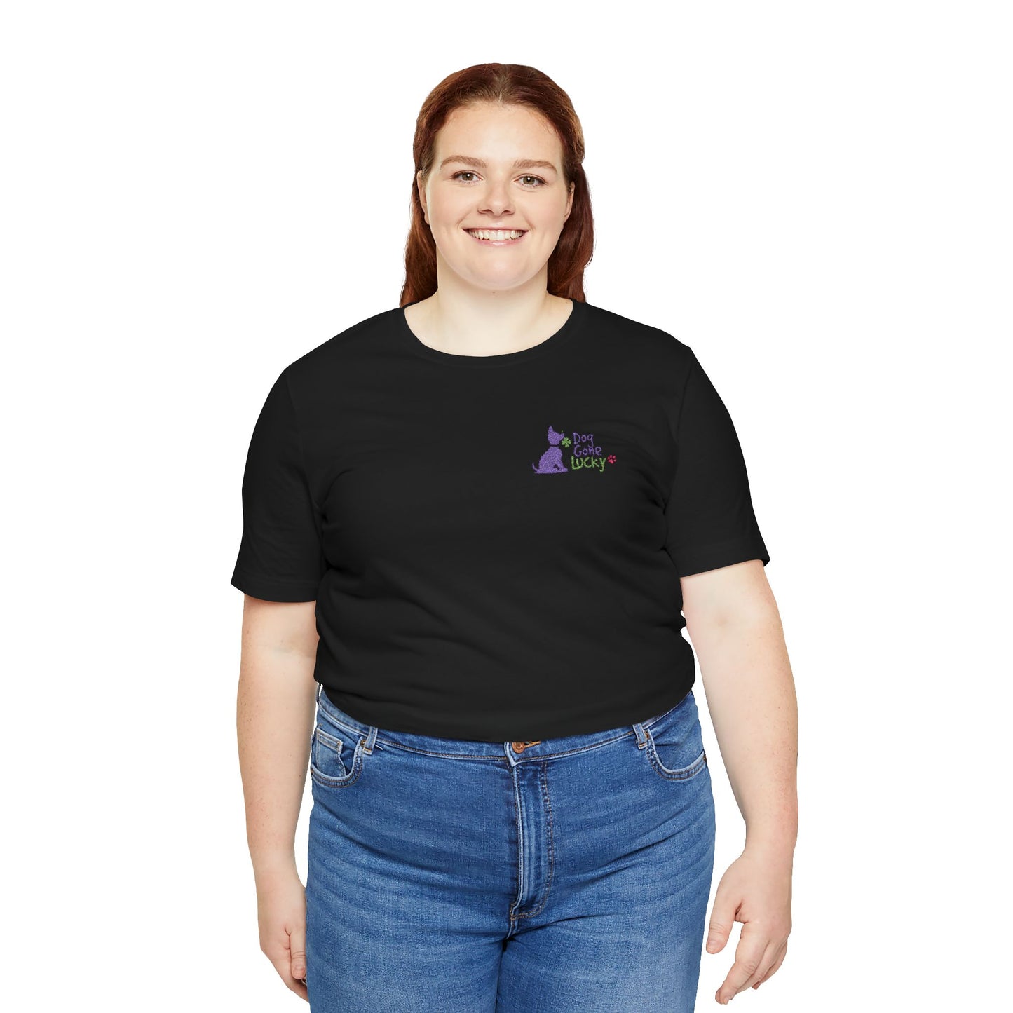 Doggone Lucky Embroidered Adult Tee