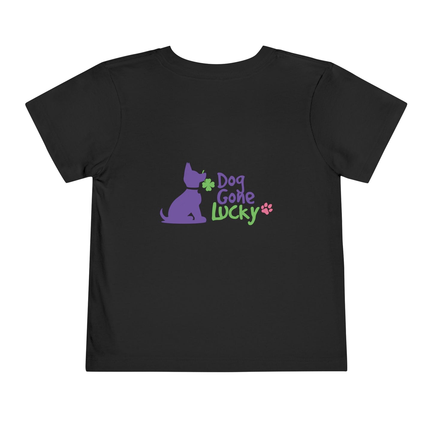 Dog Gone Lucky Toddler Tee - Cute Purple Lucky Pup on front and back