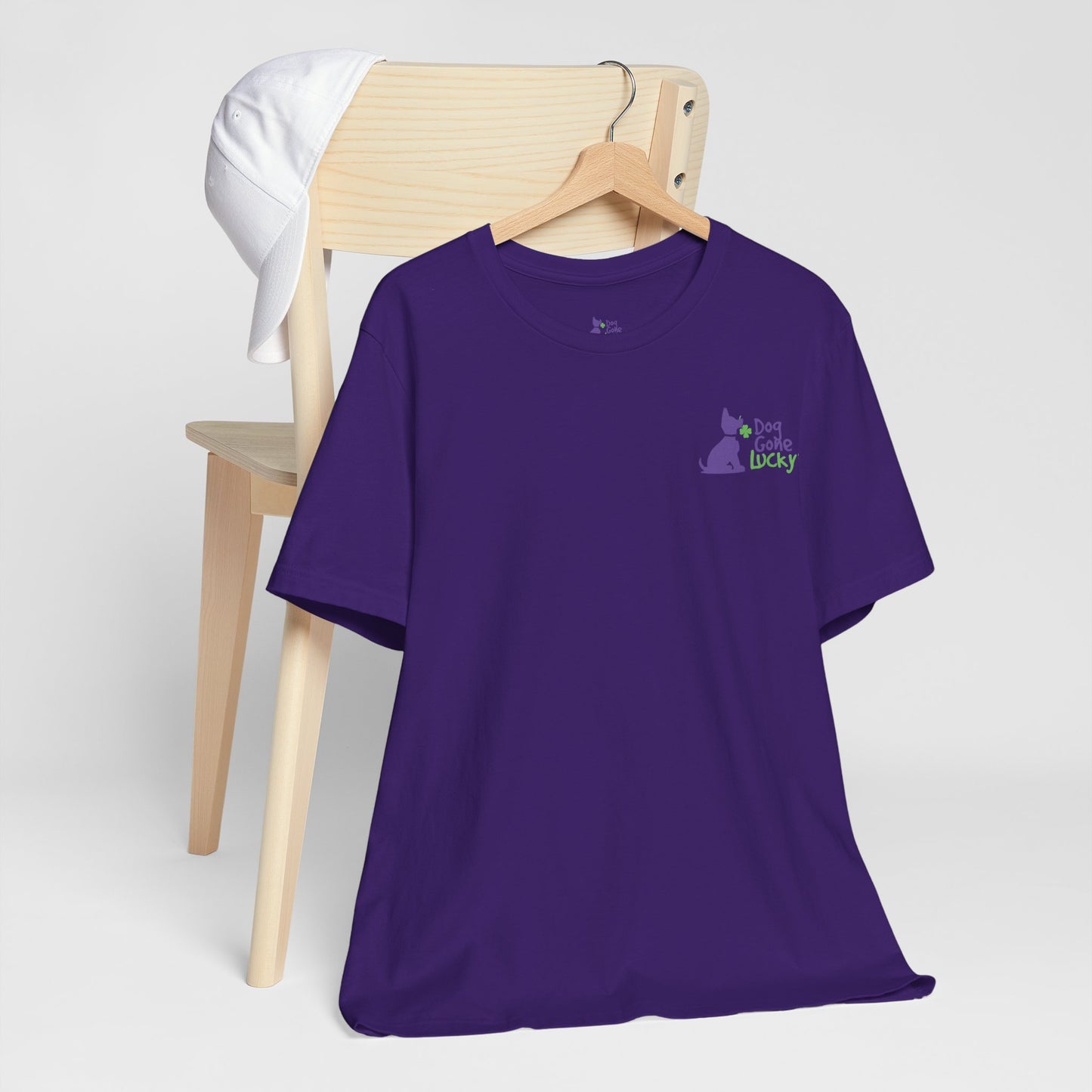 Doggone Lucky Adult Tee - Printed Lucky Pup on Chest