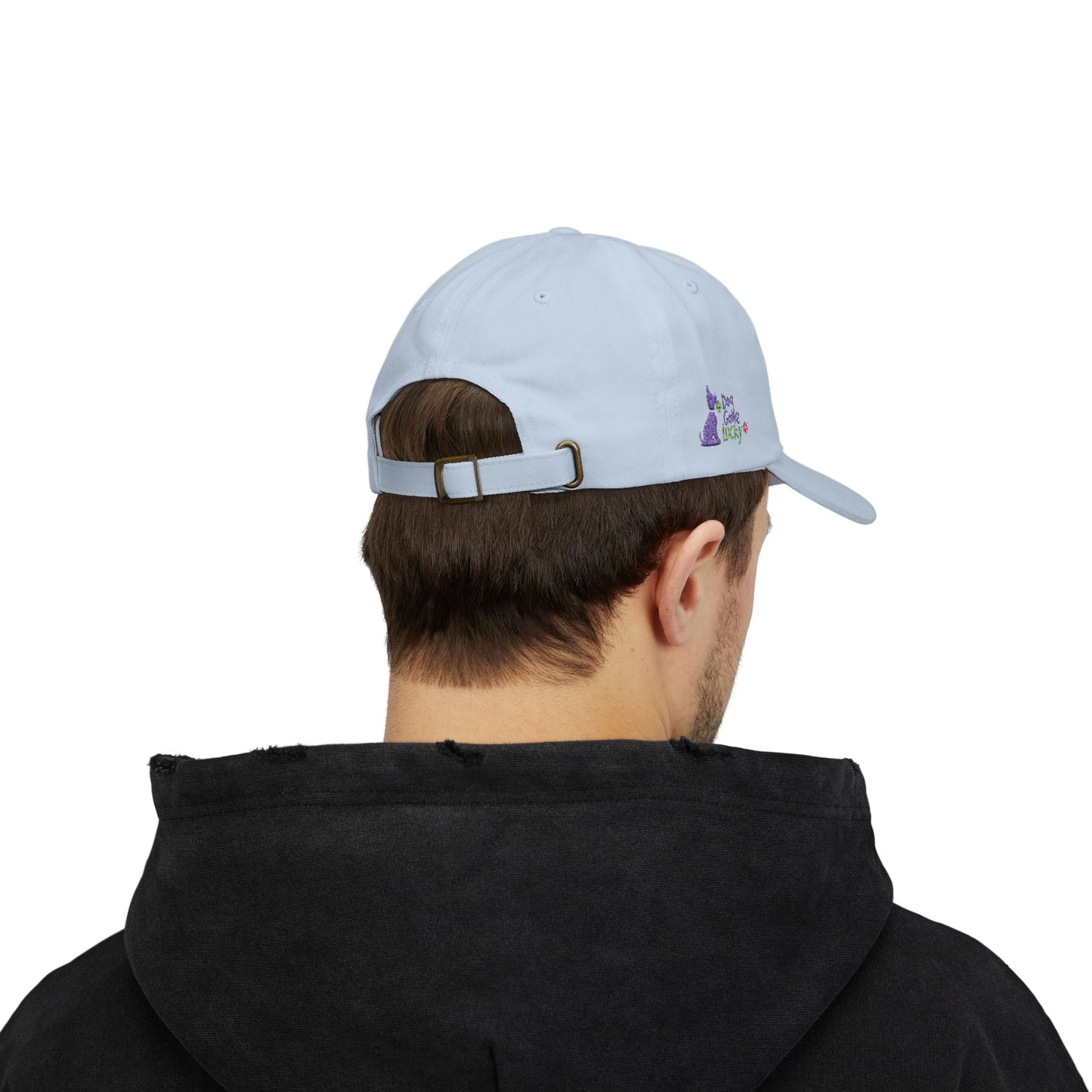 Doggone Lucky Dad Cap — Embroidered Purple Pup Baseball Hat