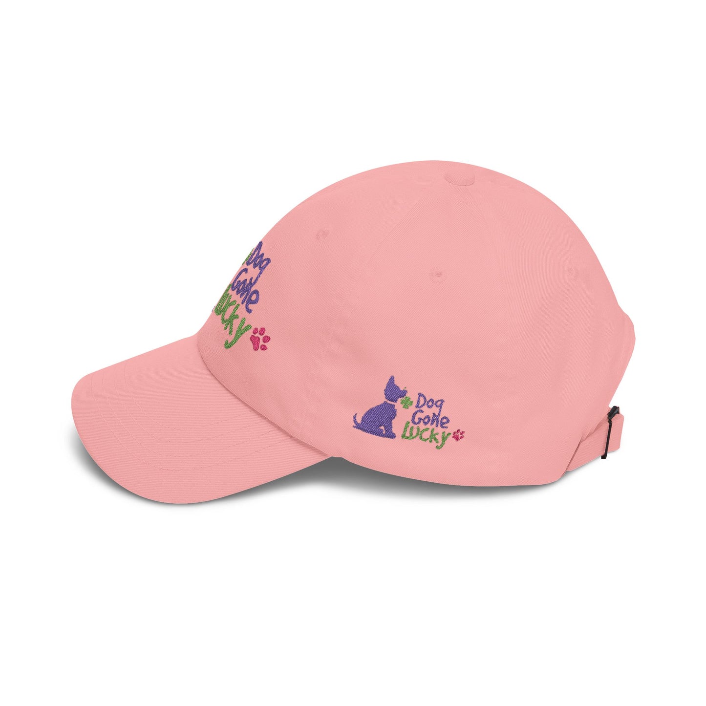 Doggone Lucky Dad Cap — Embroidered Purple Pup Baseball Hat