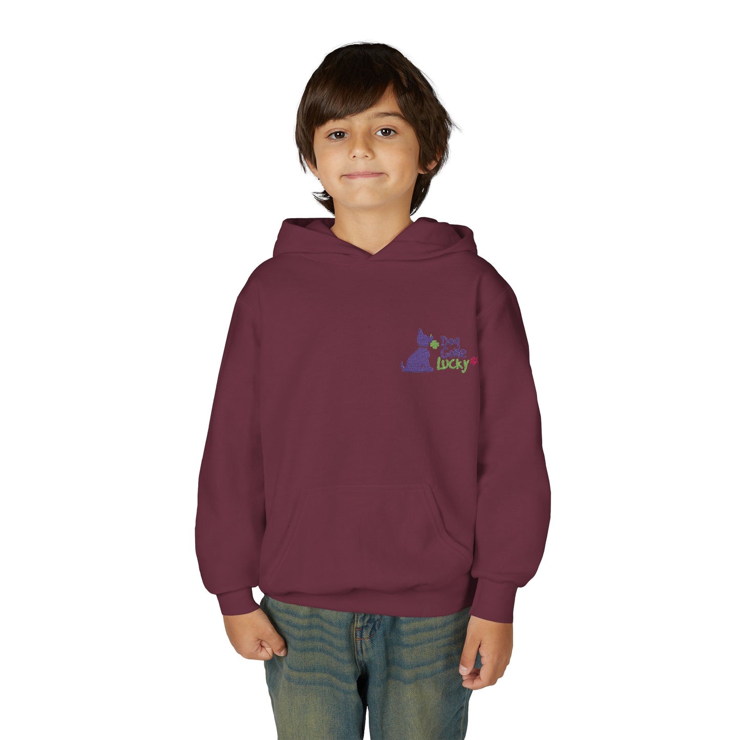 Doggone Lucky Embroidered Youth Hoodie