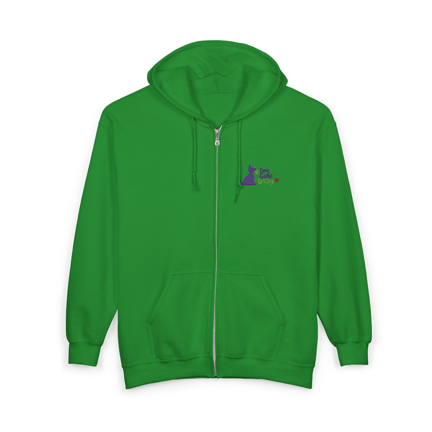 Doggone Lucky Embroidered Heavy Blend™ Full Zip Hooded Sweatshirt