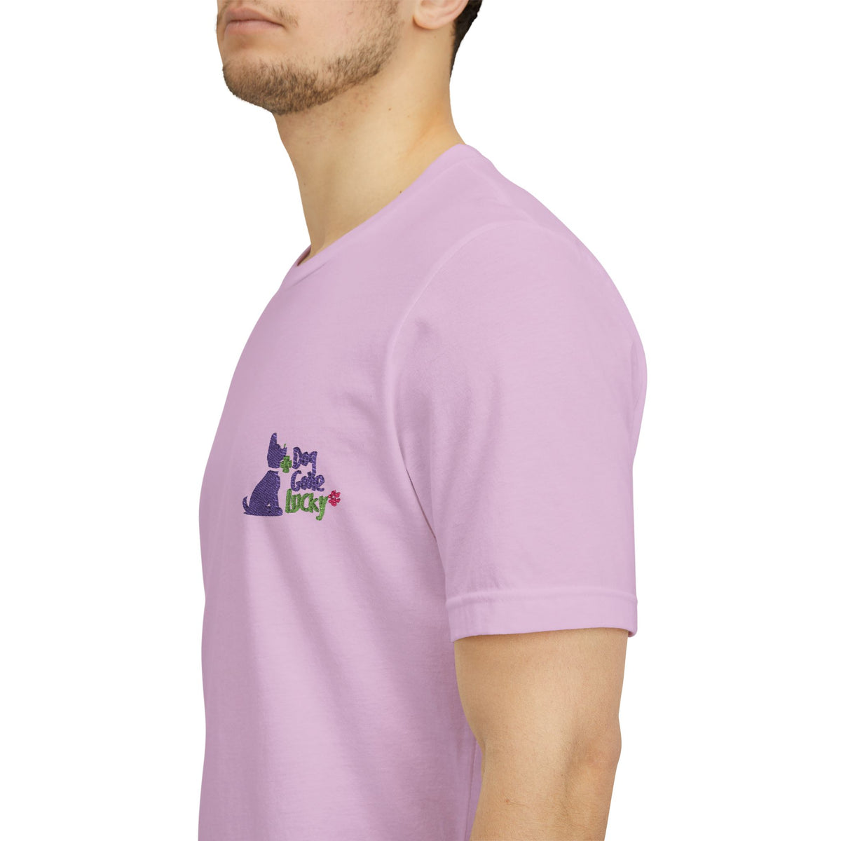 Doggone Lucky Adult Tee - Embroidered Lucky Pup on the Chest
