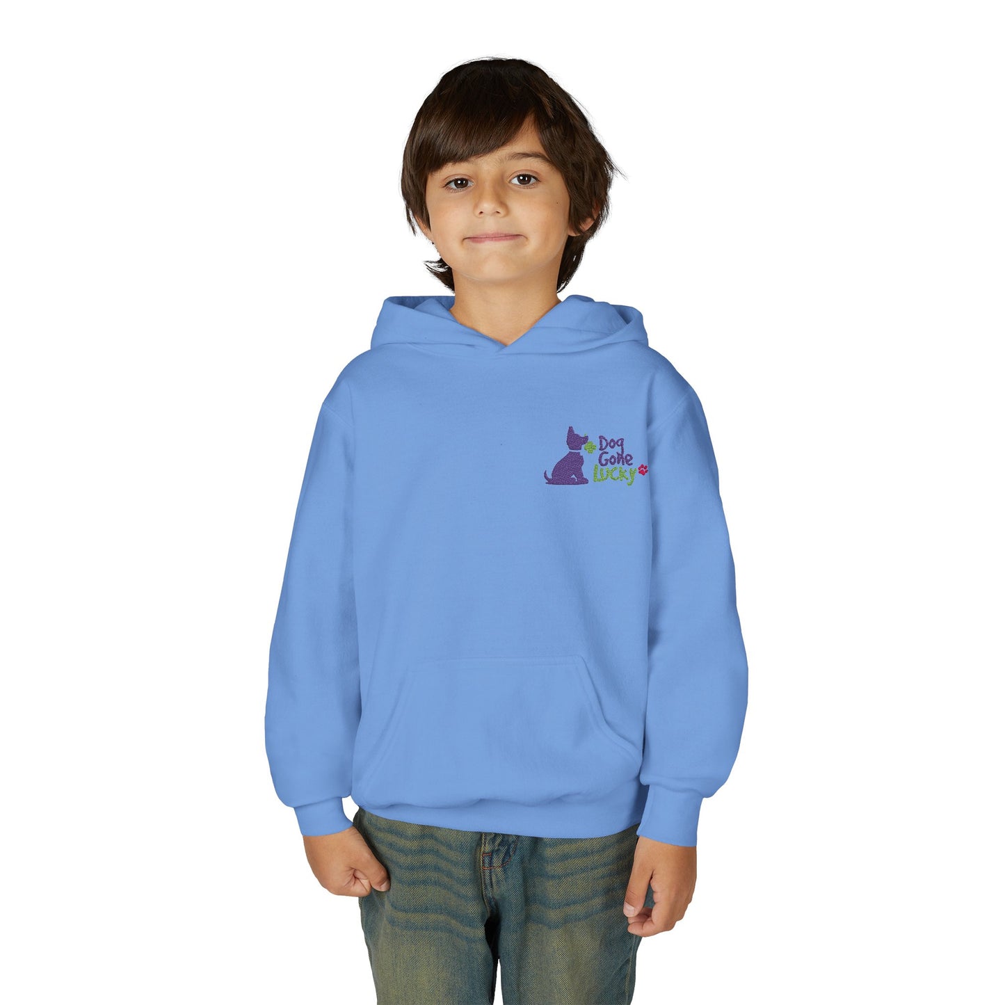 Doggone Lucky Embroidered Youth Hoodie