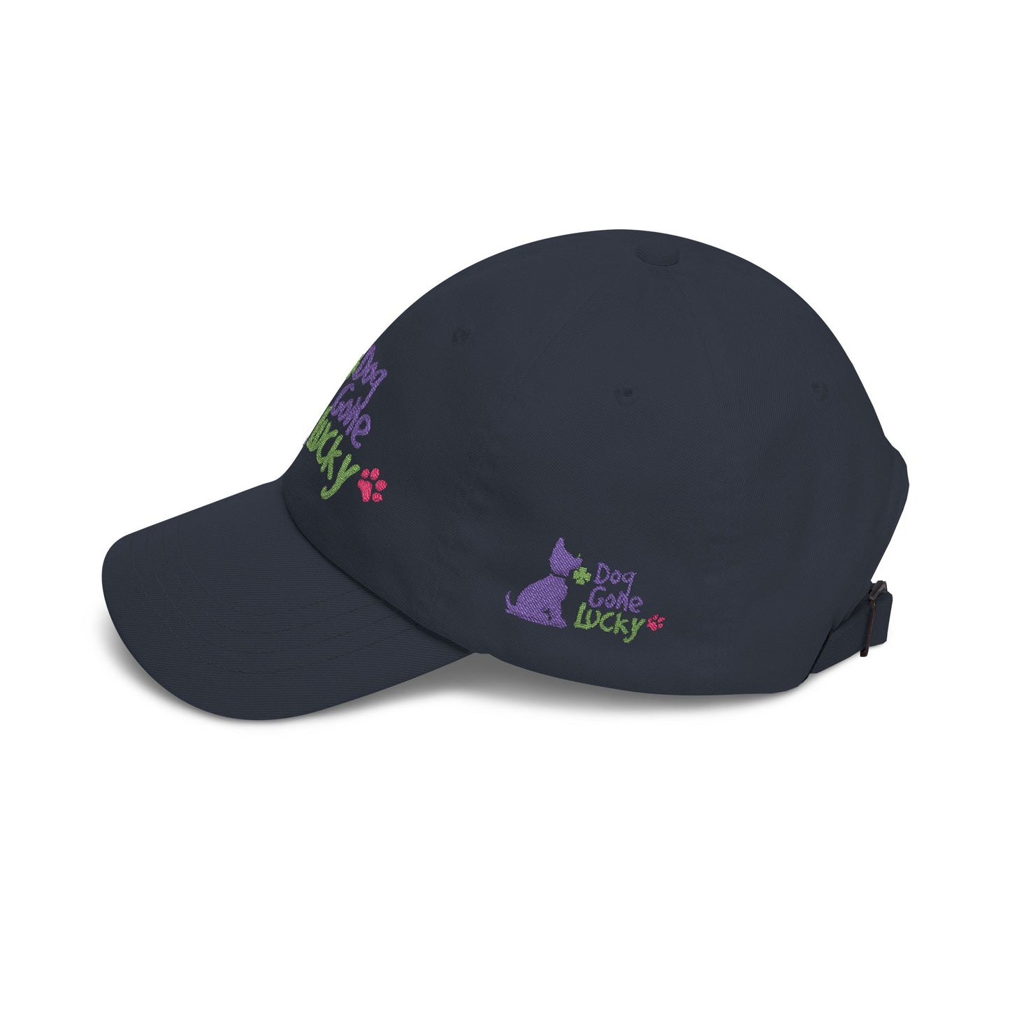 Doggone Lucky Dad Cap — Embroidered Purple Pup Baseball Hat