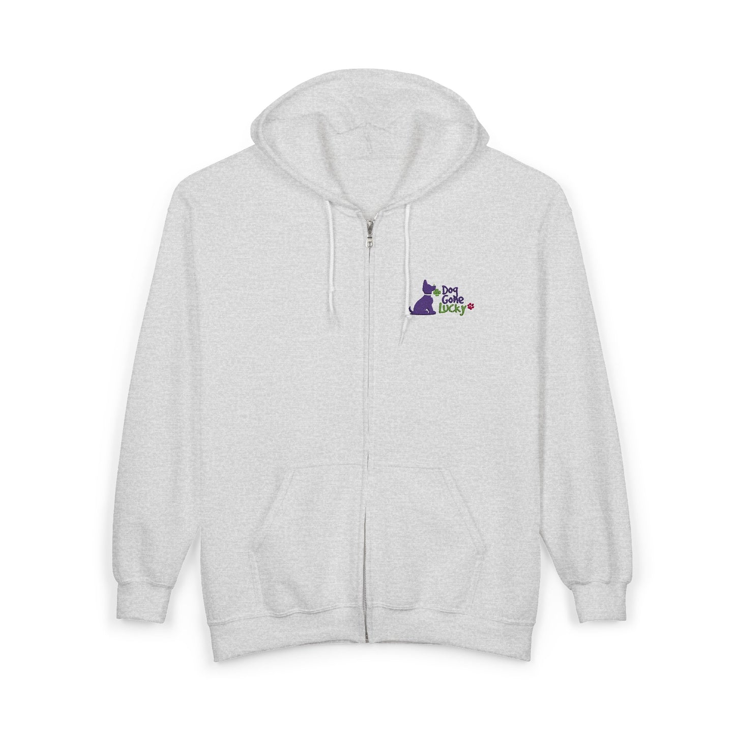Doggone Lucky Embroidered Heavy Blend™ Full Zip Hooded Sweatshirt