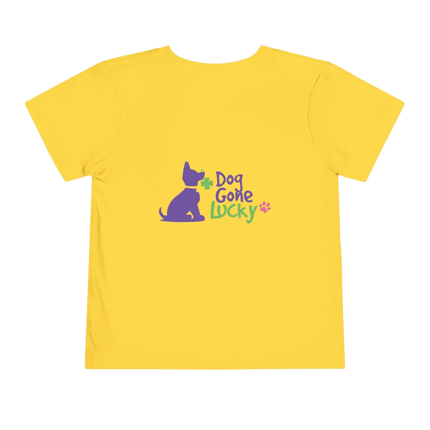 Dog Gone Lucky Toddler Tee - Cute Purple Lucky Pup on front and back