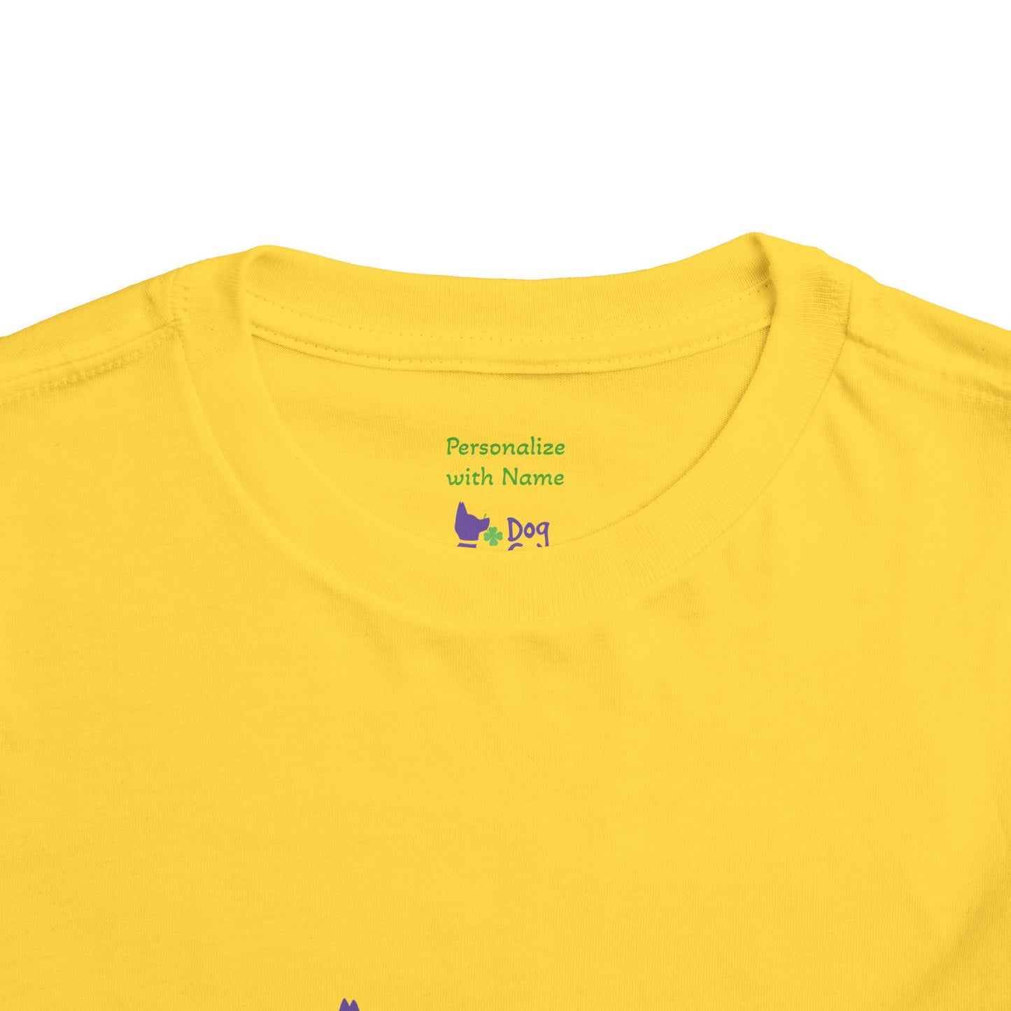 Dog Gone Lucky Toddler Tee - Cute Purple Lucky Pup on front and back