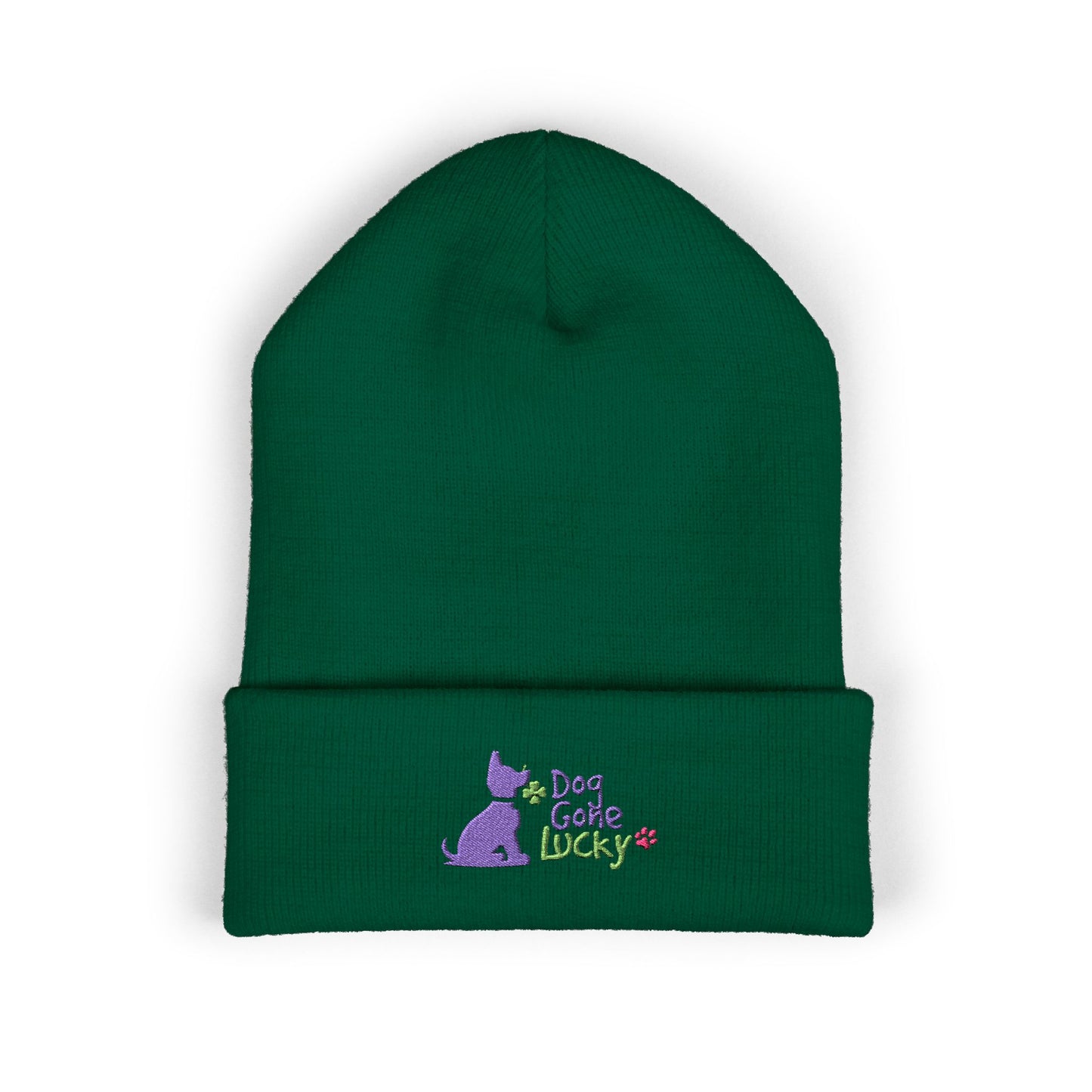 Doggone Lucky Embroidered Beanie