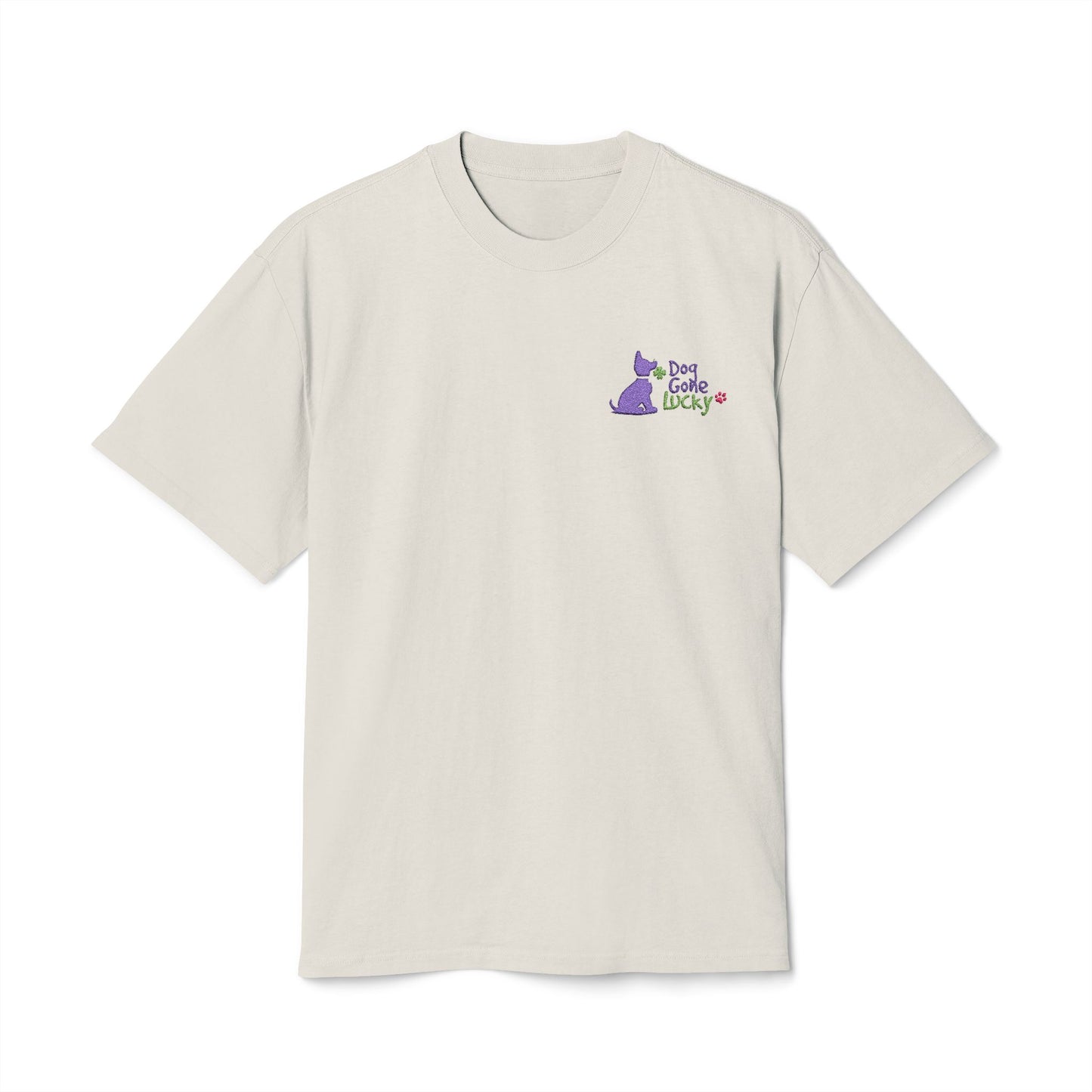 Doggone Lucky Embroidered Adult Faded Tee - Lucky Pup