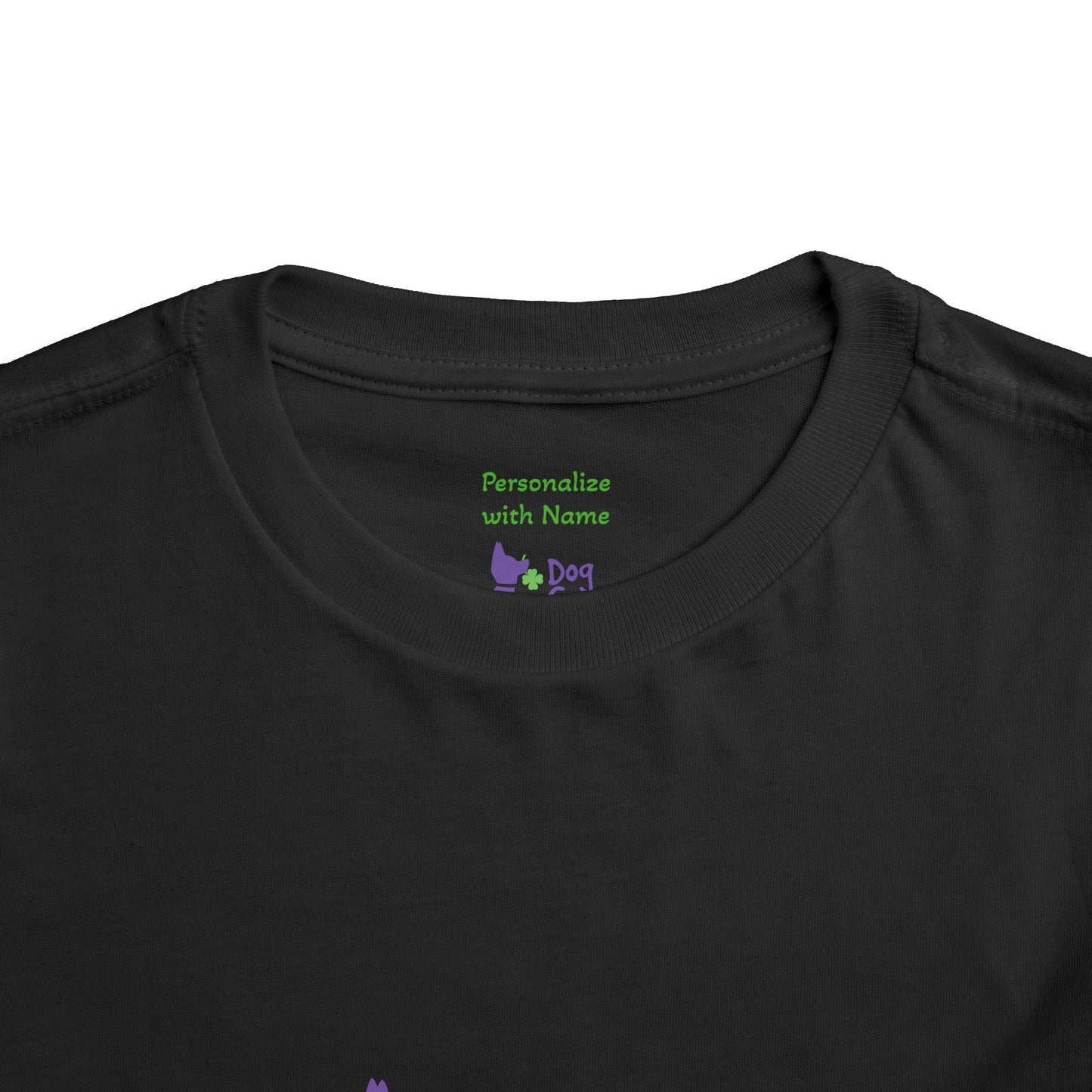 Dog Gone Lucky Toddler Tee - Cute Purple Lucky Pup on front and back